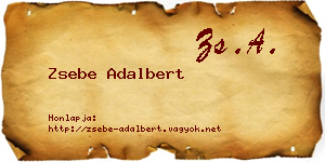 Zsebe Adalbert névjegykártya